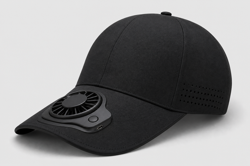 USB rechargeable fan cap hero view
