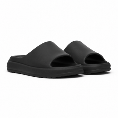 Cloud Glide Slides — Black packshot