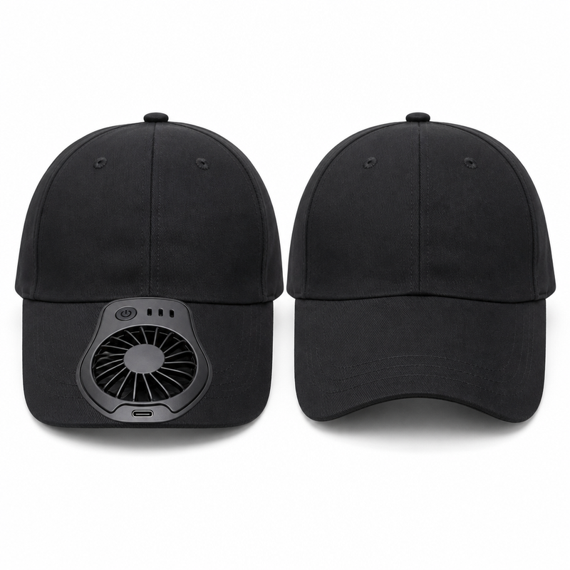 USB rechargeable fan cap comparison image