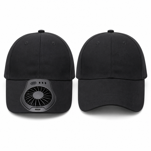 USB rechargeable fan cap comparison image