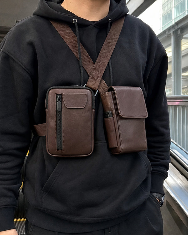 Tactical Crossbody Bag customer black hoodie review